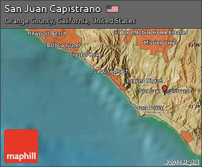 Satellite Map of San Juan Capistrano