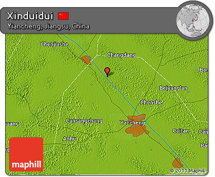 Physical 3D Map of Xinduidui