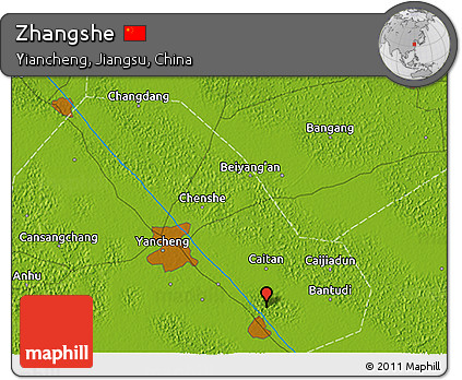 Physical 3D Map of Zhangshe