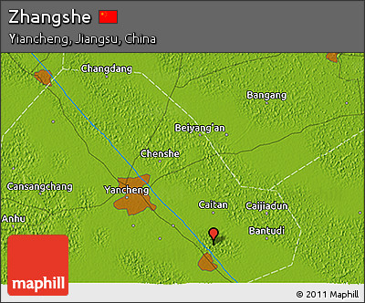 Physical 3D Map of Zhangshe