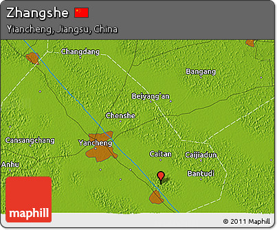 Physical 3D Map of Zhangshe