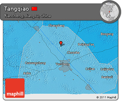 Political 3D Map of Tangqiao