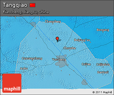 Political 3D Map of Tangqiao