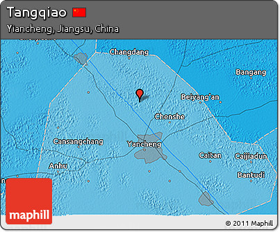 Political 3D Map of Tangqiao
