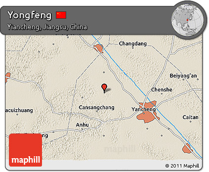 Shaded Relief 3D Map of Yongfeng