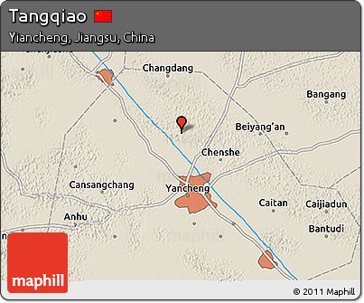 Shaded Relief 3D Map of Tangqiao