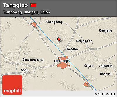 Shaded Relief 3D Map of Tangqiao