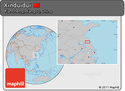 Gray Location Map of Xinduidui