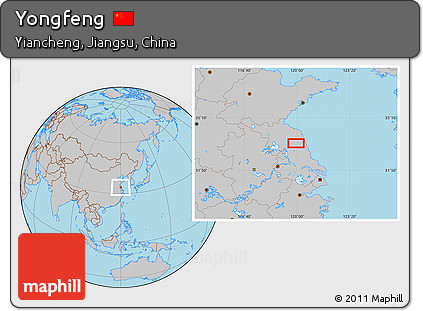 Gray Location Map of Yongfeng