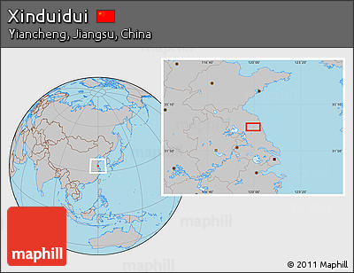 Gray Location Map of Xinduidui