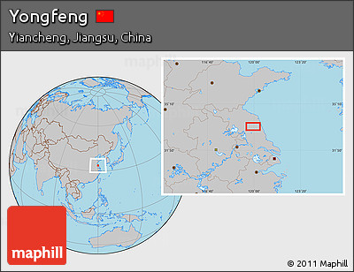 Gray Location Map of Yongfeng