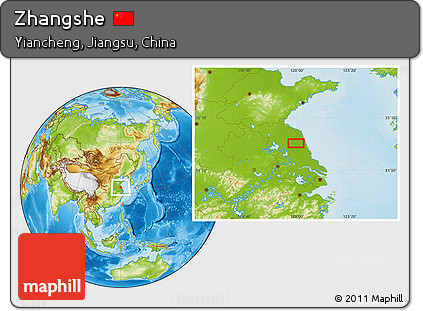 Physical Location Map of Zhangshe