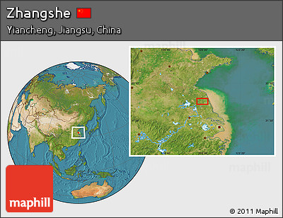 Satellite Location Map of Zhangshe