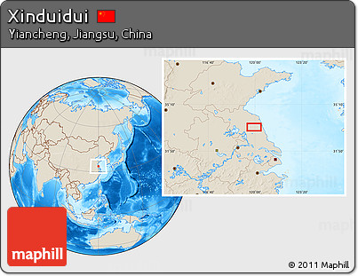 Shaded Relief Location Map of Xinduidui