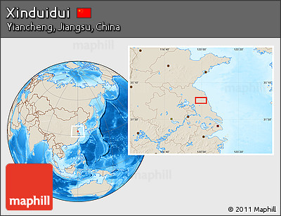 Shaded Relief Location Map of Xinduidui