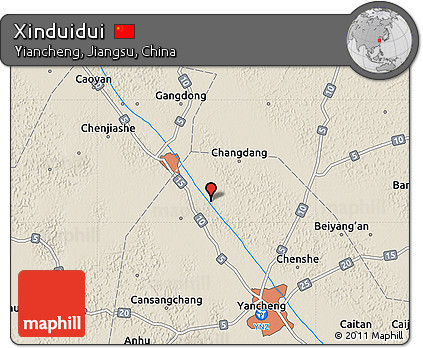 Shaded Relief Map of Xinduidui