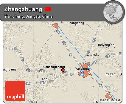 Shaded Relief Map of Zhangzhuang
