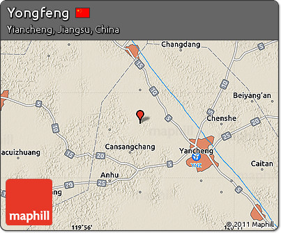 Shaded Relief Map of Yongfeng