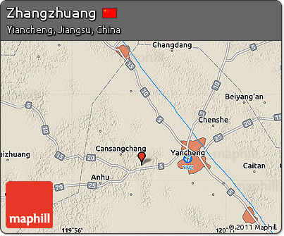 Shaded Relief Map of Zhangzhuang