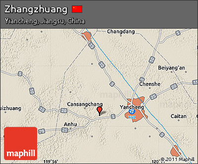 Shaded Relief Map of Zhangzhuang