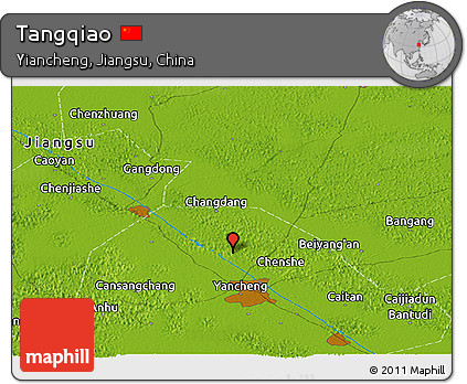 Physical Panoramic Map of Tangqiao