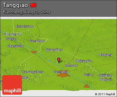 Physical Panoramic Map of Tangqiao