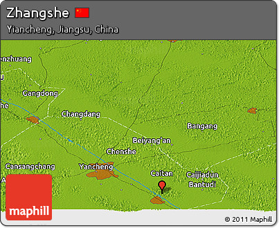Physical Panoramic Map of Zhangshe