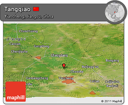 Satellite Panoramic Map of Tangqiao