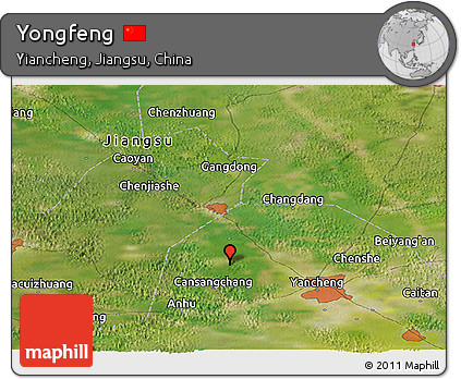 Satellite Panoramic Map of Yongfeng
