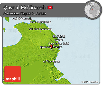 Physical 3D Map of Qaşr Al Mu'ānasah