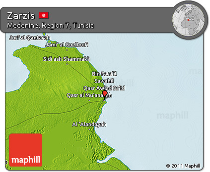 Physical 3D Map of Zarzis