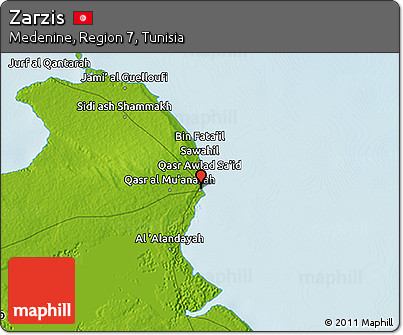 Physical 3D Map of Zarzis