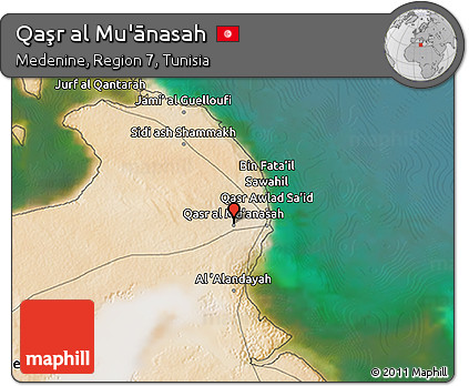 Satellite 3D Map of Qaşr Al Mu'ānasah