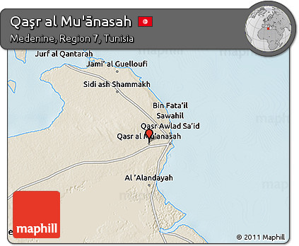 Shaded Relief 3D Map of Qaşr Al Mu'ānasah