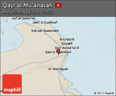 Shaded Relief 3D Map of Qaşr Al Mu'ānasah