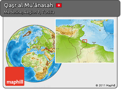 Physical Location Map of Qaşr Al Mu'ānasah