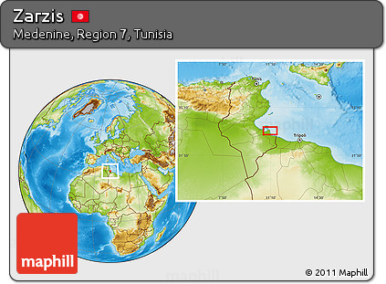 Physical Location Map of Zarzis