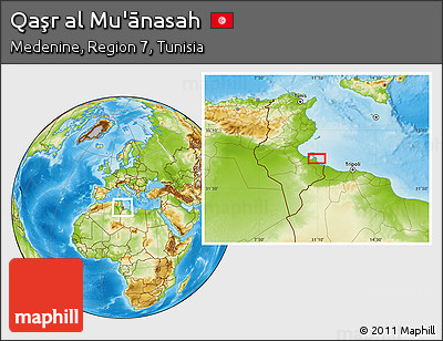 Physical Location Map of Qaşr Al Mu'ānasah