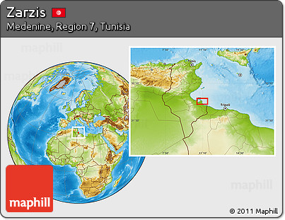 Physical Location Map of Zarzis