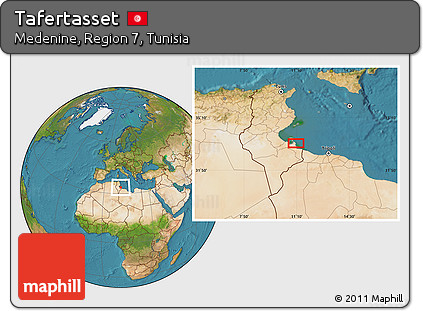 Satellite Location Map of Tafertasset
