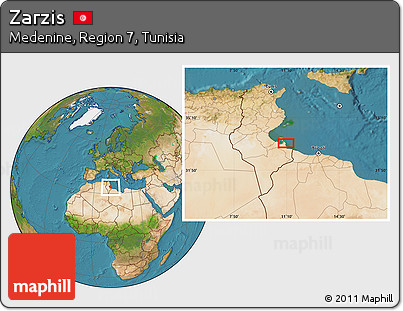 Satellite Location Map of Zarzis