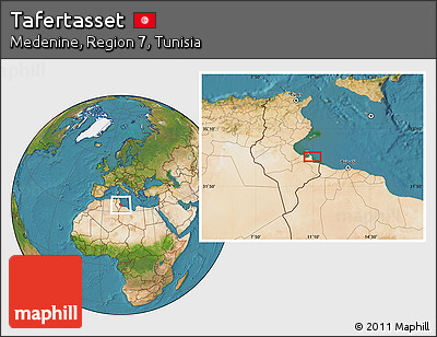 Satellite Location Map of Tafertasset