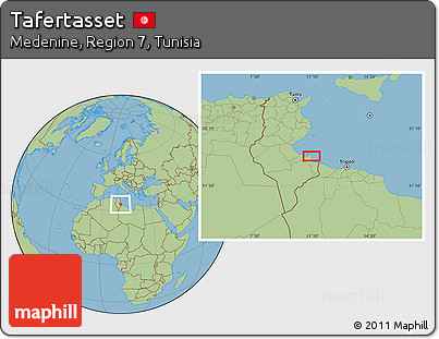 Savanna Style Location Map of Tafertasset