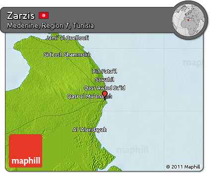 Physical Map of Zarzis