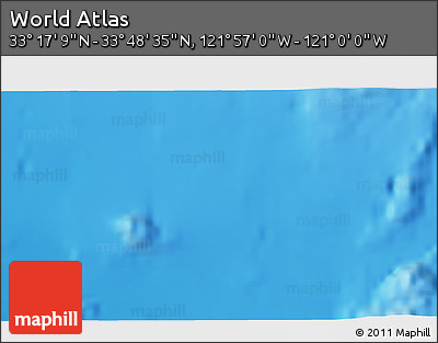 Physical 3D Map of the Area around 33° 32' 52" N, 121° 28' 29" W