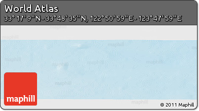 Physical Panoramic Map of the Area around 33° 32' 52" N, 123° 19' 29" E