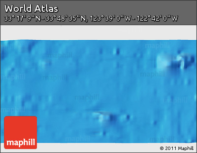 Shaded Relief 3D Map of the Area around 33° 32' 52" N, 123° 10' 30" W