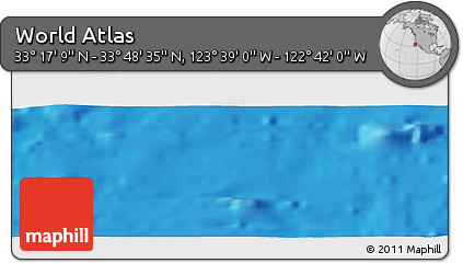 Physical Panoramic Map of the Area around 33° 32' 52" N, 123° 10' 30" W