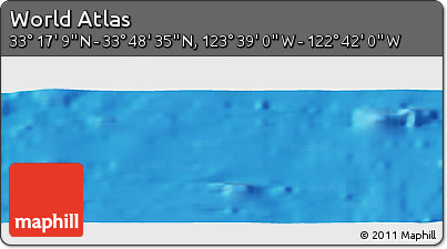 Physical Panoramic Map of the Area around 33° 32' 52" N, 123° 10' 30" W