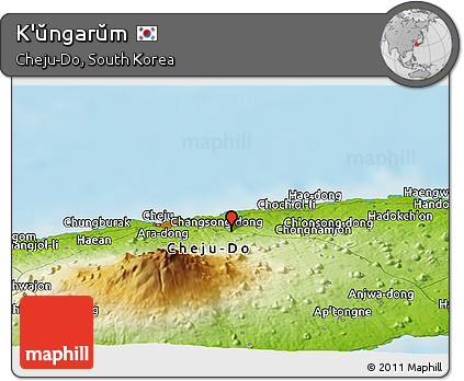 Physical Panoramic Map of K'ŭngarŭm